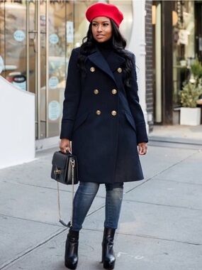 Coach 1941 Naval Officer Pea Coat Navy Blue Wool Size XS